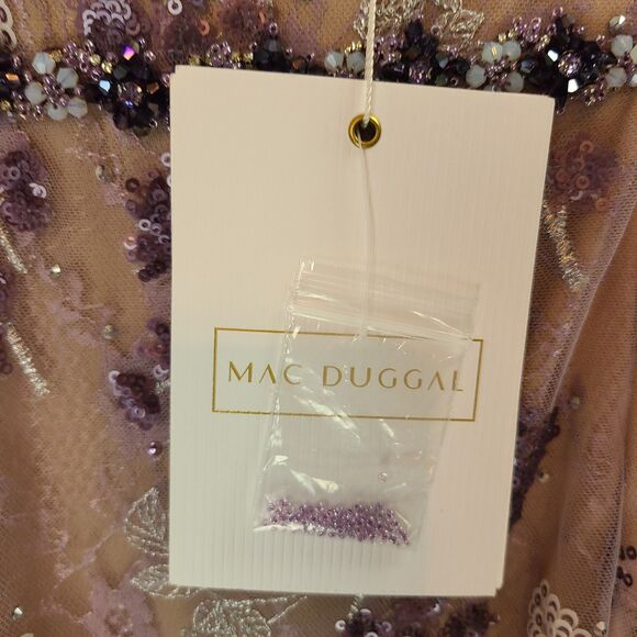 New Mac Duggal 79301 Amethyst Embroidered & Sequin Mesh & Lace Mermaid Gown  (8) - Picture 13 of 16